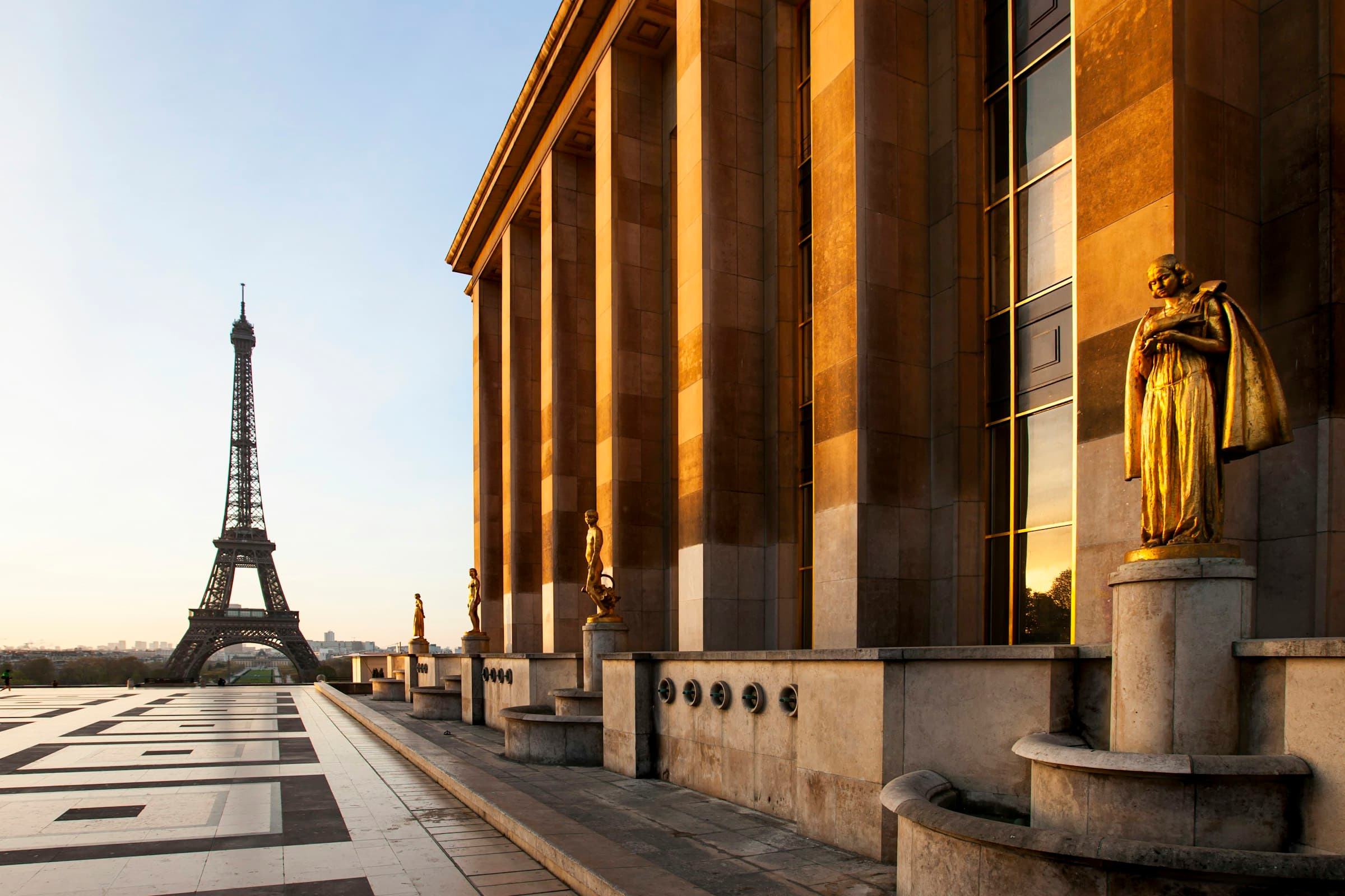 Paris rooftops in soft morning light